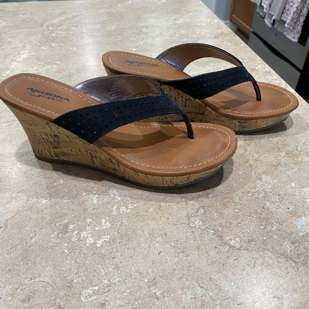 new Black wedge Sandals
